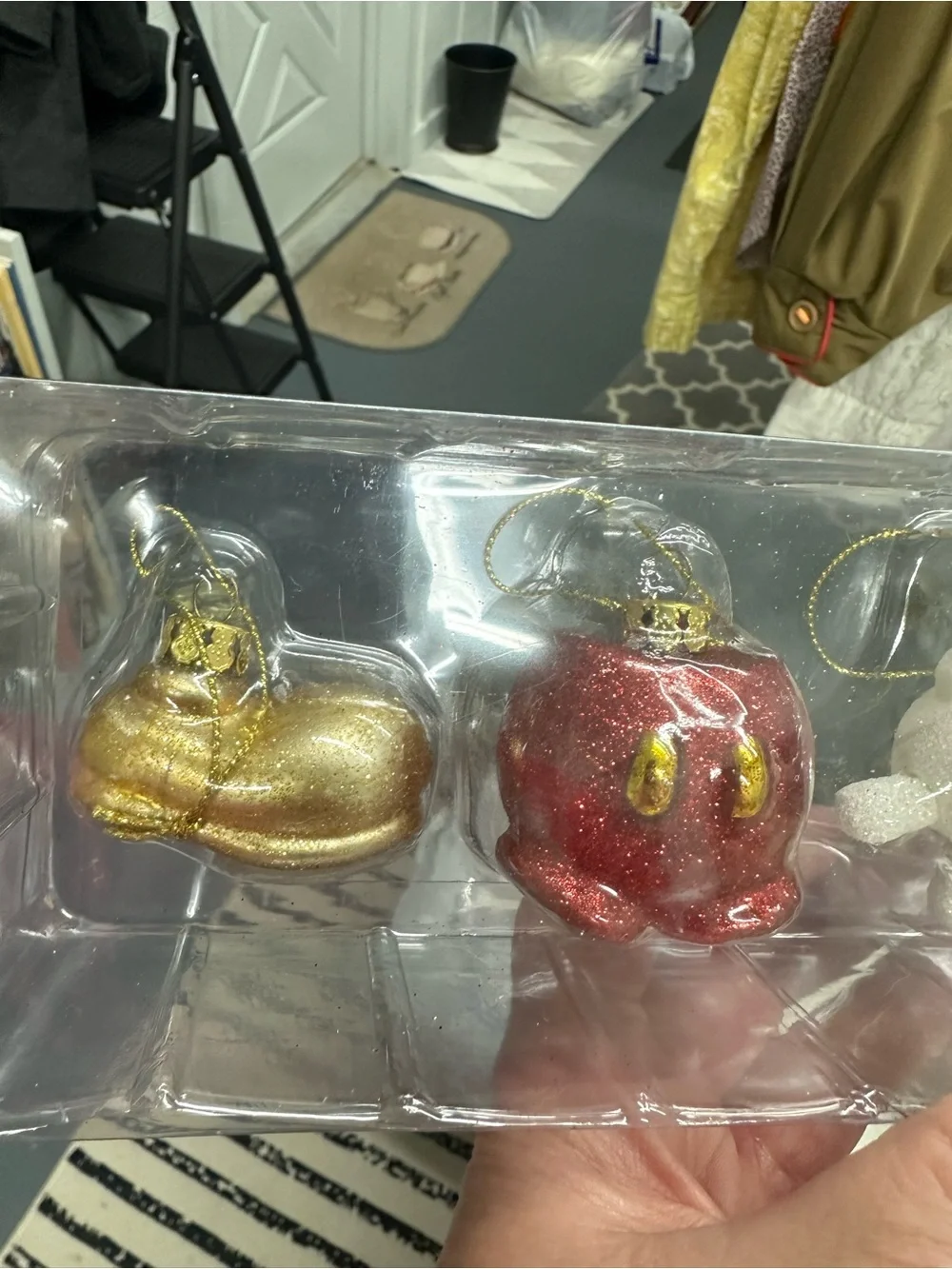 Vintage Disney Mickey Mouse Small Christmas Ornaments Set of 4 NIB